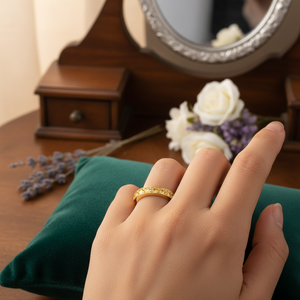Yellow Citrine Zircon Stone <b>CZ</b> Band <b>Ring</b> Handmade Turkish Wholesale Elegant Simple 925 Sterling Silver Jewelry - Product Image 3