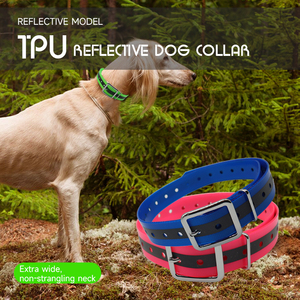 Grosir ramah lingkungan anjing besar pelatih taktis Neon oranye reflektif TPU dilapisi nilon kerah lampu lembut cetak - Product Image 3