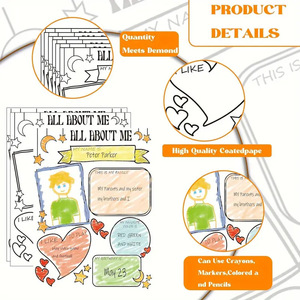 Póster de Colorear Rectangular para Introducción del Estudiante, Tema 'Todo Sobre Mí', para la Vuelta al Cole, Paquete Individual - Product Image 4