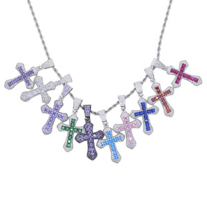 Collar con Colgante de Cruz de Diamantes de Moda de Alta Calidad 2026, Collares con Colgante de Cruz de Circonita Moissanita para Hombres y Mujeres - Product Image 1