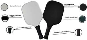 Pagaie de pickleball personnalisée en fibre de carbone-Construction thermoformée monobloc face en carbone brut pour le contrôle et l'alimentation Service OEM ODM - Product Image 2