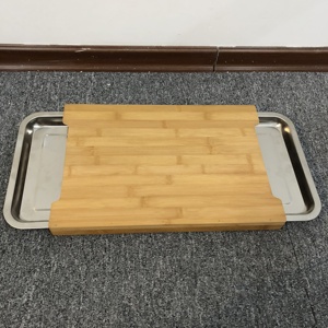 Thớt Gỗ Chất Lượng Cao Với 2 Ngăn Kéo Bằng Thép Không Gỉ Có Thể Kéo Dài Thớt Tre - Product Image 3