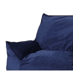 Fauteuil pouf <span class=keywords><strong>Allea</strong></span> en velours bleu marine avec accoudoirs, canapé pouf confortable - Product Image 6