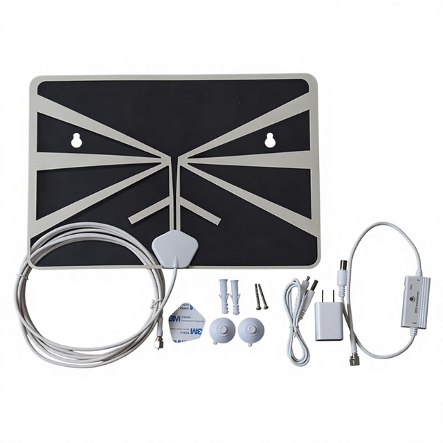 Xinxidi 50 Miles 18dBi Slim HDTV Digital Signal HD TV Aerial Antena Signal Receiver Liner Amplifier VHF UHF