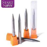 Startnow Fraises droites V Bits carbure deux cannelures fente droite Bit fraises en bout bois CNC routeur gravure Bit outils