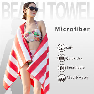 Toalla de playa bordada de plástico reciclado gamuza poliéster y poliamida menos arena microfibra impresa patrón personalizable - Product Image 6