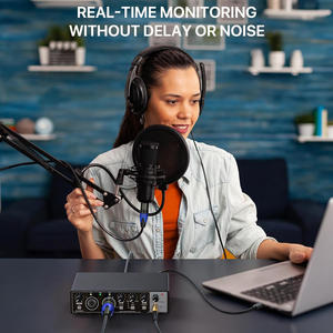 Interface audio USB professionnelle OEM d'usine pour PC Mac, interface Plug & Play pour l'enregistrement de musique, studio, guitare, podcast - Product Image 6