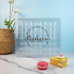 Conteneur blister en plastique avec logo personnalisé Boîte à macarons Emballage blister en plastique transparent