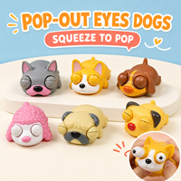 Jouet Squishy en Vinyle en forme de Boulette Vapeur dans un Étui Rond, Modèle Chiot Froncé, Couleur Surprise, Cadeau Nouveauté pour les 14 ans et plus, Couleurs Assorties