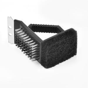Fabricant en stock 3-en-1 Brosse <span class=keywords><strong>de</strong></span> <span class=keywords><strong>nettoyage</strong></span> <span class=keywords><strong>de</strong></span> gril <span class=keywords><strong>de</strong></span> barbecue à angle droit Brosse et <span class=keywords><strong>filet</strong></span> pour outils métalliques multifonctionnels - Product Image 6