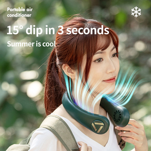 Ventilador de Cuello Portátil con Placa de Enfriamiento, Recargable por USB, Manos Libres, Mini Ventilador, Aire Acondicionado para Hogar, Oficina y Exteriores - Product Image 6