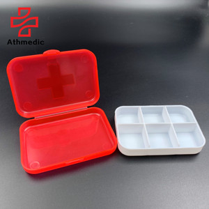 2025 Athmedic Food Grade Promotional Premiums Giveaway Removal 6 case Pill Box 6 Compartments Pill case