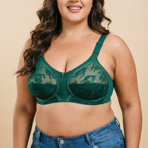 <span class=keywords><strong>Reggiseno</strong></span> Senza <span class=keywords><strong>Ferretto</strong></span> Taglie Forti DDD Coppa Intera Fascia Larga in Pizzo Floreale Morbido Coppa BCDEFG per Seno Abbondante, Senza <span class=keywords><strong>Ferretto</strong></span> Senza Imbottitura - Product Image 3