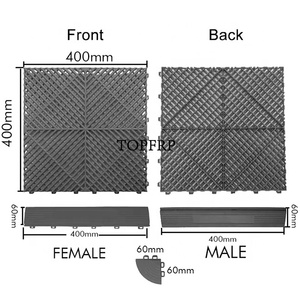 PP <b>Plastic</b> Garage Flooring Car Wash Shop Interlocking Floor <b>Tiles</b> - Product Image 2