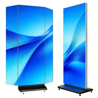 Afficheur LED portable double face, design tri-pliant avec flight case, écran P1.86 P2.5 pour événements, locations, marketing de rue