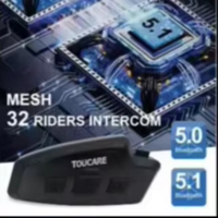 جهاز اتصال بلوتوث للخوذة من TOUCARE، مقاوم للماء IP67، تقنية BT 5.3، إلغاء الضوضاء DSP، صوت ستيريو عالي الجودة، لراكبين، مدى 1000 متر للركوب الجماعي