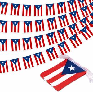 Banderín de Puerto Rico al por Mayor, Mini Guirnalda de Banderas de Puerto Rico para el Día Nacional del 12 de Junio - Product Image 1