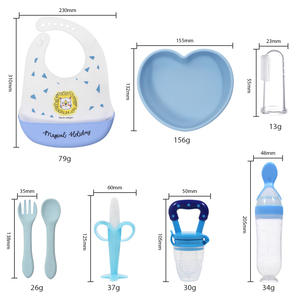 Ensemble d'alimentation pour bébé en silicone, bavoir, assiette, bol et cuillère, non toxique, vaisselle professionnelle pour tout-petits - Product Image 5