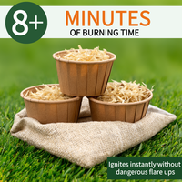 All Natural Fire Starters Cup Tinder Set Eclairage facile pour cheminée BBQ Camping & Bonfire