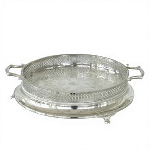 Plateau décoratif de luxe en métal artisanal pour la décoration intérieure |   Couleurs et thèmes personnalisables pour le salon et la salle à manger - Product Image 1