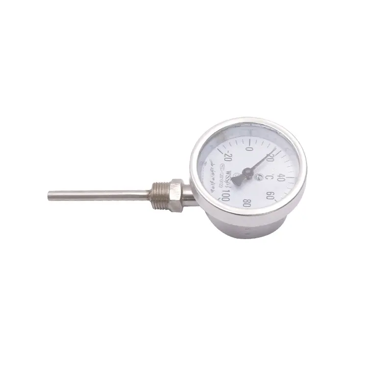 Hoge Kwaliteit 2 "Dial Pointer Bimetaal Thermometer 304 Volledig Roestvrijstalen Schroef Capillaire Industriële Water Thermometer