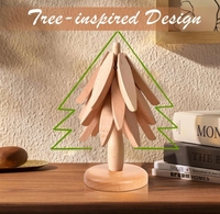 Napperons et sous-verres en bois d'acacia de style classique tapis amovibles de conception moderne personnalisables résistants à la chaleur en forme d'arbre de Noël