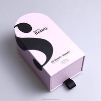 Boîtes cadeaux rigides en carton recyclable, personnalisées avec logo, luxe, rose, type tiroir