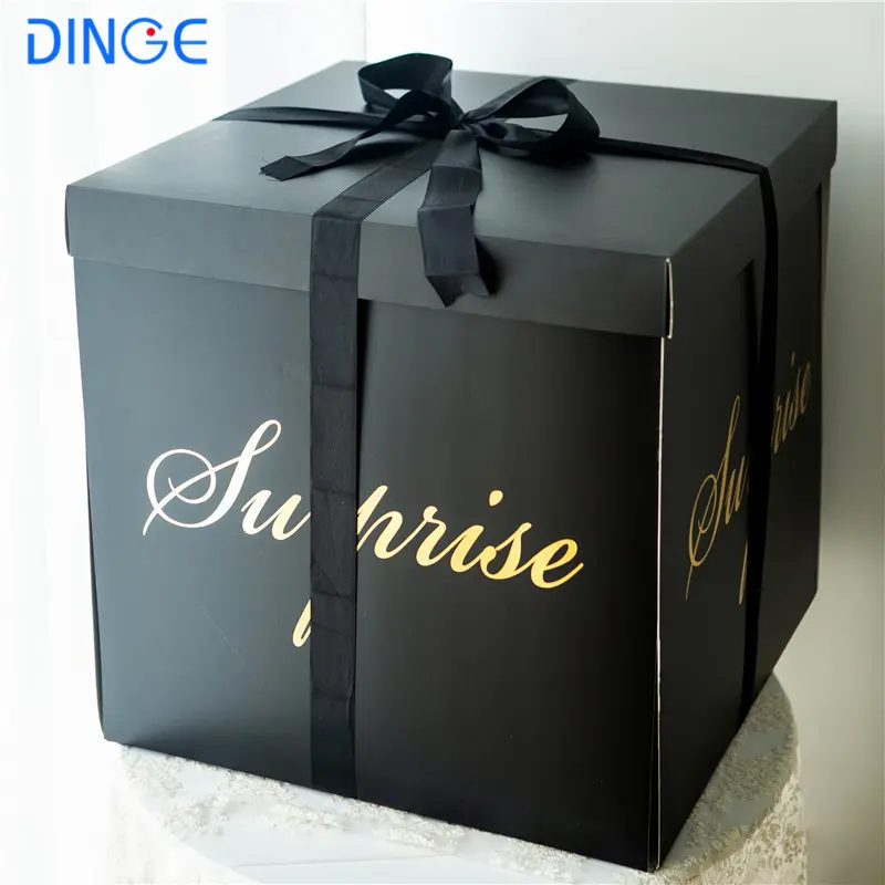 Kotak Hadiah Ledakan Besar Kotak Kejutan Balon Mandi Bayi dengan Tutup untuk Ulang Tahun Natal Hari Valentine Pertunangan