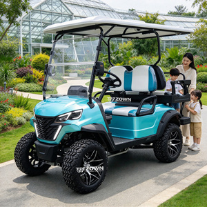 Carrito de golf eléctrico espacioso de 4 plazas, multicolor opcional, para visitas a propiedades inmobiliarias. - Product Image 1
