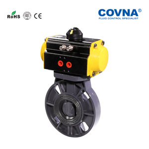 Válvula de Mariposa Neumática de Doble Acción Personalizable de Tipo Wafer de UPVC, Sellado Suave para Ácidos y Álcalis, Cierre Rápido Eléctrico para Petróleo - Product Image 3
