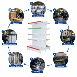 <span class=keywords><strong>Scaffale</strong></span> Gondola per Supermercato a Doppia Facciata, Espositore Leggero in Metallo per Negozi di Alimentari e Retail - Product Image 5