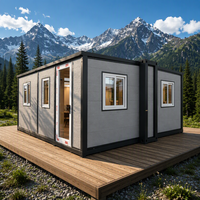 Maison conteneur moderne préfabriquée, compacte, extensible, respirante, avec 3 chambres, mobile, directement de l'usine