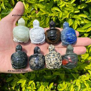 Piedra curativa Natural tallada, gema tallada, <span class=keywords><strong>Tortuga</strong></span> de cristal para decoración del hogar, 1,5 pulgadas - Product Image 1