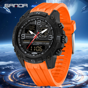 SANDA 6392 Student Sports <b>Digital</b> <b>Watch</b>, Cool Multi-function Waterproof Dual Display Teen Wristwatch - Product Image 2