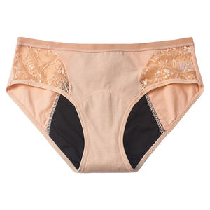 Lot de 3 culottes menstruelles en coton à taille basse avec dentelle, 3 <span class=keywords><strong>couches</strong></span>, anti-fuites - Sehe Fashion - Product Image 6