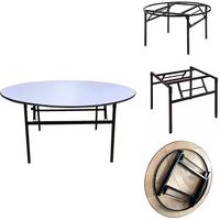 Table ronde extensible et pliable avec plateau en faux pierre, pieds de banquet flexibles, fabrication d'usine de tables et de chaises