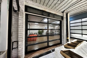 Puerta de garaje de vidrio Individual Doble usa puerta de garaje de aluminio casa moderna puerta de garaje - Product Image 2