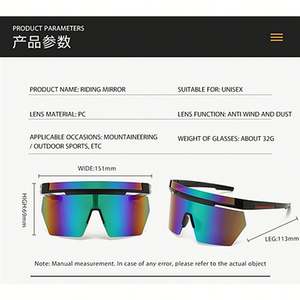 Gafas de Sol Unisex al por Mayor, Estilo Punk, Sin Montura, Steampunk, Extra Grandes, Y2K, Espejo, Deportivas, para Ciclismo, para Hombre y Mujer - Product Image 6