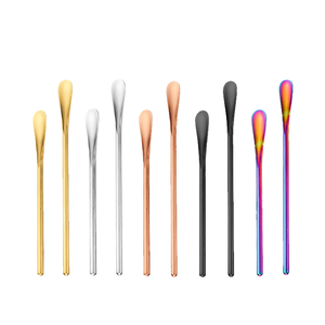 Cuillère à bar portable en acier inoxydable 304 moderne, écologique et de qualité supérieure, à long manche, pour café, dessert, glace, miel, thé au lait, mélange - Product Image 2