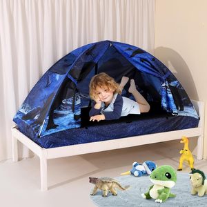 Cama Infantil Moderna con Diseño de Dinosaurio y Tienda de Campaña, Cama Individual de Madera para Niños - Product Image 4