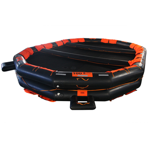 قارب نجاة مطاطي قابل للنفخ برتقالي اللون من نوع SOLAS لـ 65-100 شخص قابل للقلب - Product Image 6