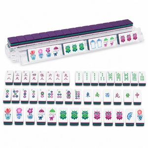 Premium Colorful Mahjong Set with Acrylic Storage Rack Custom Design Tiles for Family Party <b>Game</b> - Product Image 2
