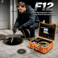 Kit complet de caméra d'inspection de tuyaux F12 HD avec stockage sur carte TF et garantie d'un an pour la détection des canalisations résidentielles