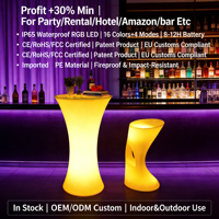Table de cocktail pliable à LED avec éclairage changeant de couleur pour discothèque et bar, étanche, pour hôtel, sous-sol, salle de sport
