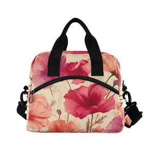 Sac isotherme de pique-nique et de voyage personnalisé hawaïen en polyester rouge à motifs floraux, réutilisable, de haute qualité, 15L - Product Image 2