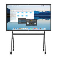 Tableau blanc électronique LCD 4K haute définition Android 14 de 65/75/85 pouces avec support, stylet interactif et fonction tactile pour doigts, compatible OEM