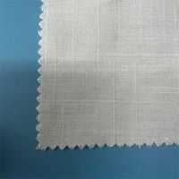 Tissu léger imprimé 175 g/m² en polyester flammé ignifuge et antistatique, effet lin synthétique, pour rideaux, chemises et robes
