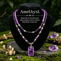 Collier de luxe en pierre naturelle améthyste, pendentif vintage, collier multicouche, bijoux pour femmes, cadeaux
