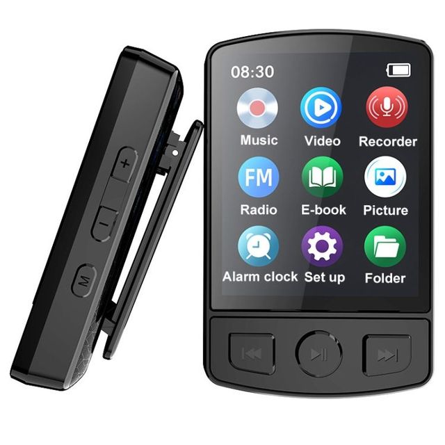 1.8-Inch 8GB Hot Selling Color Screen Recording MP3 Button Operation Sportswatch Back Clip MP3 Player Voice Recorder FM Radio