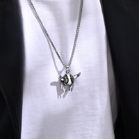 Design nordique rétro coulée noeud celtique en acier inoxydable casque spartiate masque pendentif collier Hip Hop hommes Viking bijoux